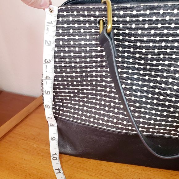 Fossil Lane Satchel Handbag Black Stripe ZB7480080 Casual Tote - Picture 11 of 11